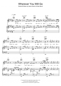 page one of Wherever You Will Go (Piano, Vocal & Guitar Chords (Right-Hand Melody))