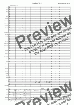 page one of Symphony No 18 1st movement