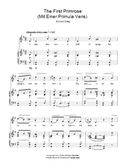 page one of The First Primrose (Mit Einer Primula Veris) (Piano & Vocal)