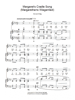 page one of Margaret's Cradle Song (Margarethens Wiegenlied) (Piano & Vocal)