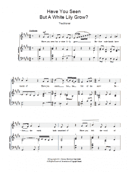 page one of Have You Seen But A White Lily Grow? (Piano & Vocal)