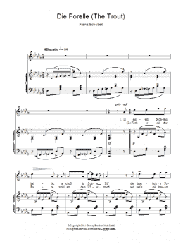 page one of Theme From The Trout Quintet (Die Forelle) (Piano & Vocal)