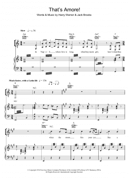 page one of That's Amore (That's Love) (Piano, Vocal & Guitar Chords)