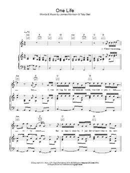 page one of One Life (Piano, Vocal & Guitar Chords)