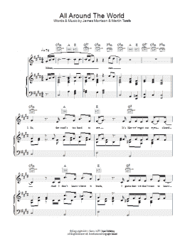 page one of All Around The World (Piano, Vocal & Guitar Chords)