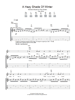 page one of A Hazy Shade Of Winter (Guitar Tab)