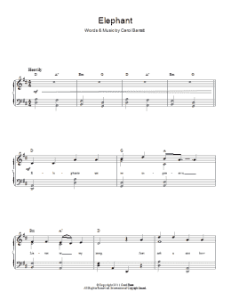 page one of Elephant (Piano & Vocal)