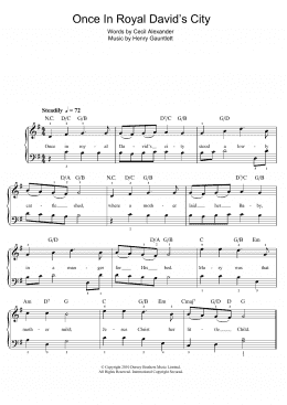 page one of Once In Royal David's City (Beginner Piano (Abridged))