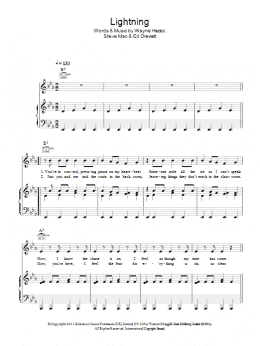 page one of Lightning (Piano, Vocal & Guitar Chords)