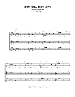 page one of Infant Holy, Infant Lowly (Recorder)