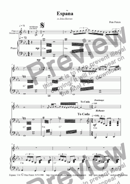 page one of Espana [Rec. Flute version] by P.Peters