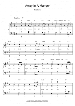 page one of Away In A Manger (Beginner Piano)