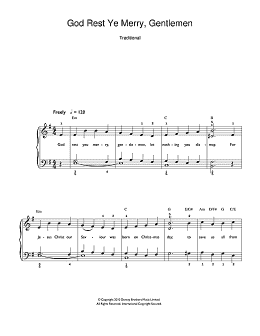 page one of God Rest Ye Merry, Gentlemen (Beginner Piano)