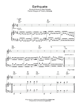 page one of Earthquake (Piano, Vocal & Guitar Chords)