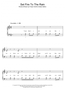 page one of Set Fire To The Rain (5-Finger Piano)