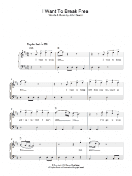 page one of I Want To Break Free (Easy Piano)
