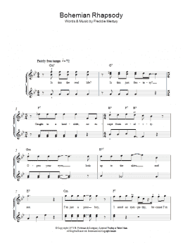 page one of Bohemian Rhapsody (Easy Piano)