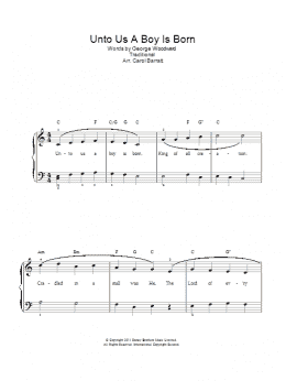 page one of Unto Us A Boy Is Born (Piano & Vocal)