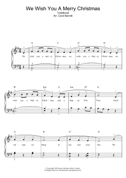 We Wish You a Merry Christmas B-Flat Instrument Sheet Music (Lead Sheet)  with Chords and Lyrics