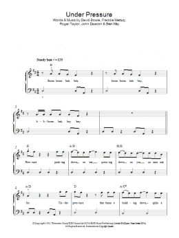 page one of Under Pressure (Easy Piano)