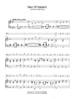 page one of Men Of Harlech (Piano, Vocal & Guitar Chords)