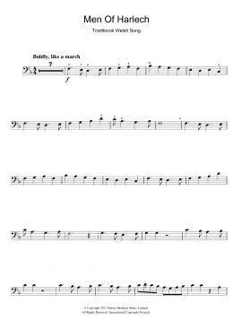 page one of Men Of Harlech (Cello Solo)