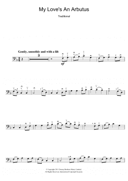 page one of My Love's An Arbutus (Cello Solo)