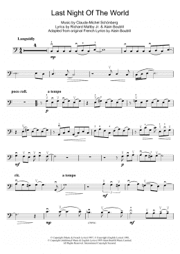 page one of The Last Night Of The World (from Miss Saigon) (Cello Solo)