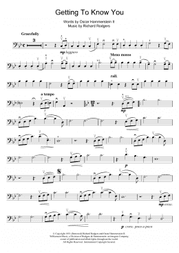 page one of Getting To Know You (from The King And I) (Cello Solo)