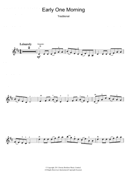 page one of Early One Morning (Violin Solo)