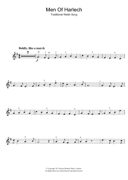 page one of Men Of Harlech (Violin Solo)