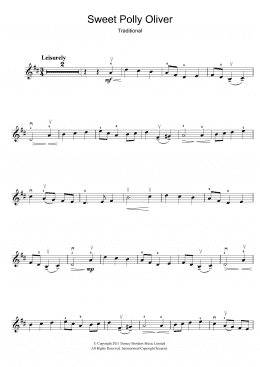 page one of Sweet Polly Oliver (Violin Solo)