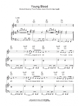 page one of Young Blood (Piano, Vocal & Guitar Chords)