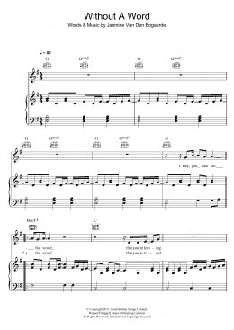 page one of Without A Word (Piano, Vocal & Guitar Chords)
