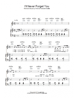 page one of I'll Never Forget You (Piano, Vocal & Guitar Chords)