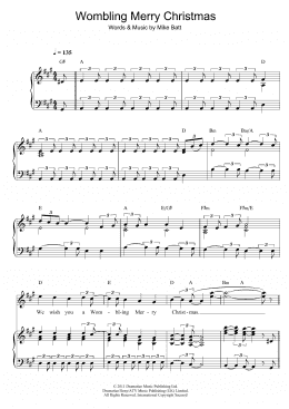 page one of Wombling Merry Christmas (Piano & Vocal)