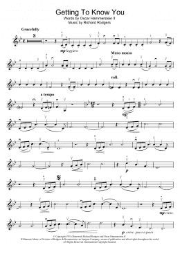 page one of Getting To Know You (from The King And I) (Violin Solo)