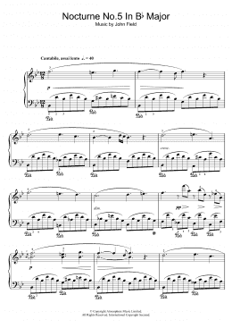 page one of Nocturne No.5 In B Flat Major (Piano Solo)