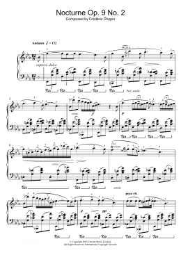page one of Nocturne in E Flat Major, Op.9, No.2 (Piano Solo)