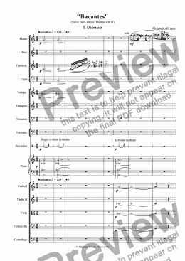 page one of Bacantes (Suite for Camera Orchestra)