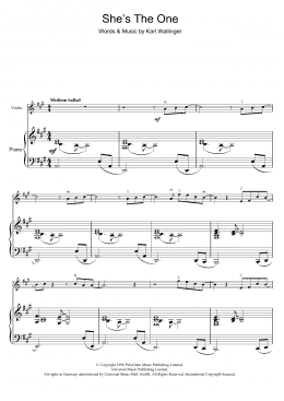 page one of She's The One (Violin Solo)