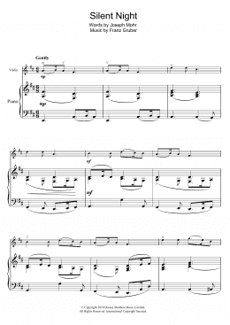 page one of Silent Night (Violin Solo)