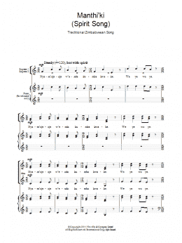 page one of Manthi'ki (Spirit Song) (SATB Choir)