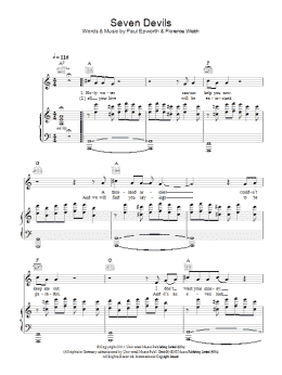 page one of Seven Devils (Piano, Vocal & Guitar Chords)