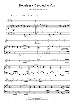 page one of Hopelessly Devoted To You (from Grease) (Violin Solo)