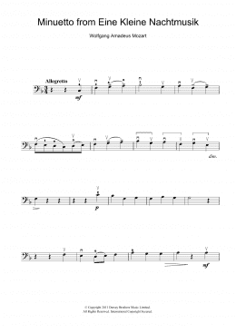 page one of Minuetto from Eine Kleine Nachtmusik K525 (Cello Solo)