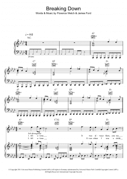page one of Breaking Down (Piano, Vocal & Guitar Chords)