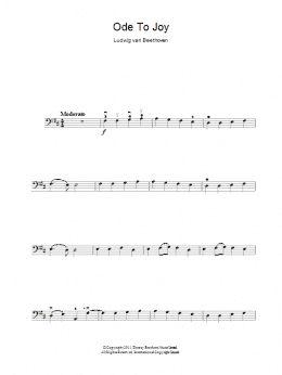 page one of Ode To Joy from Symphony No. 9, Fourth Movement (Cello Solo)