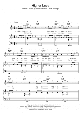 page one of Higher Love (Piano, Vocal & Guitar Chords)