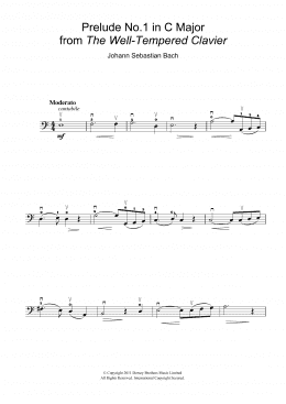page one of Prelude No.1 in C Major (from The Well-Tempered Clavier, Bk.1) (Cello Solo)